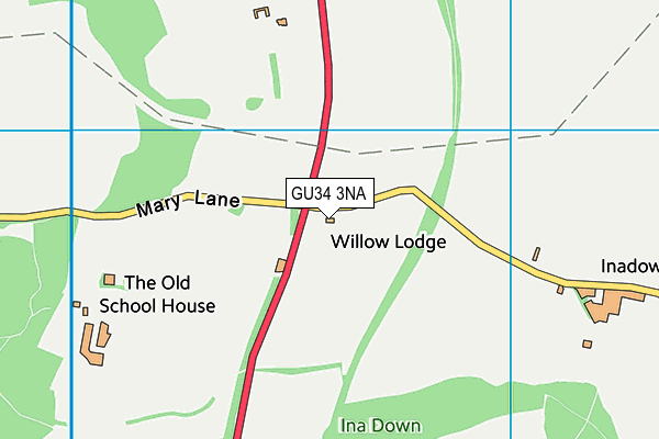 GU34 3NA map - OS VectorMap District (Ordnance Survey)