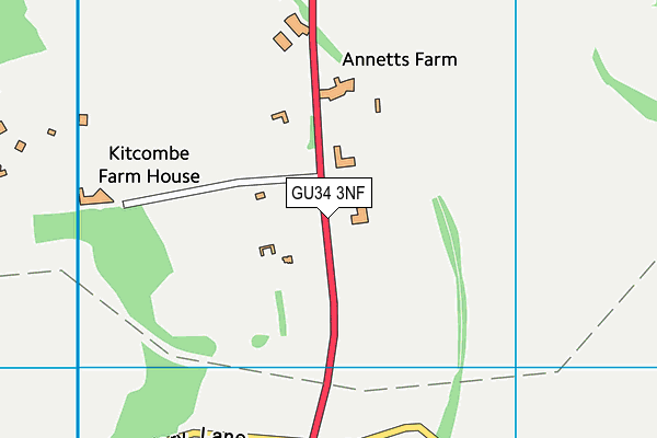 GU34 3NF map - OS VectorMap District (Ordnance Survey)