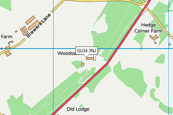 GU34 3NJ map - OS VectorMap District (Ordnance Survey)