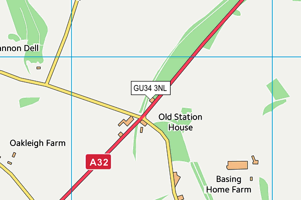 GU34 3NL map - OS VectorMap District (Ordnance Survey)