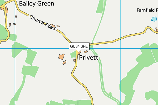 GU34 3PE map - OS VectorMap District (Ordnance Survey)