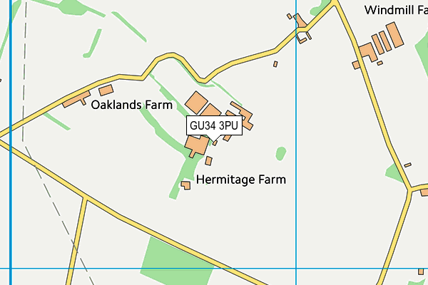 GU34 3PU map - OS VectorMap District (Ordnance Survey)