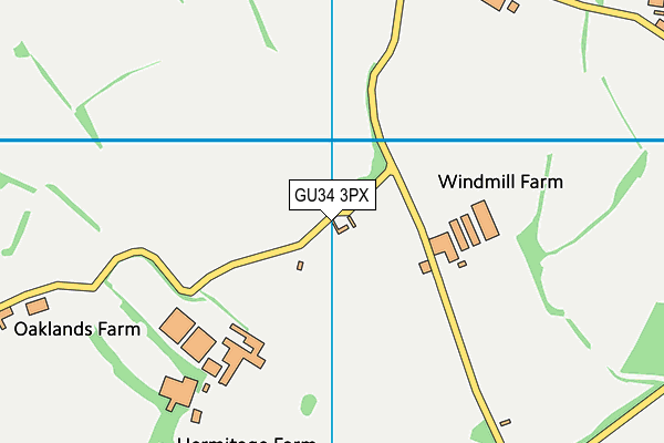 GU34 3PX map - OS VectorMap District (Ordnance Survey)