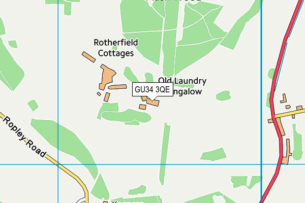 GU34 3QE map - OS VectorMap District (Ordnance Survey)