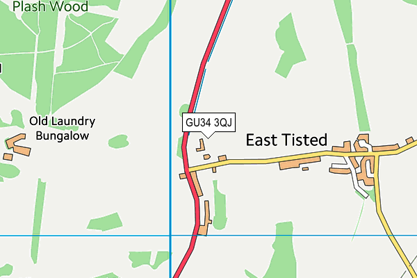 GU34 3QJ map - OS VectorMap District (Ordnance Survey)