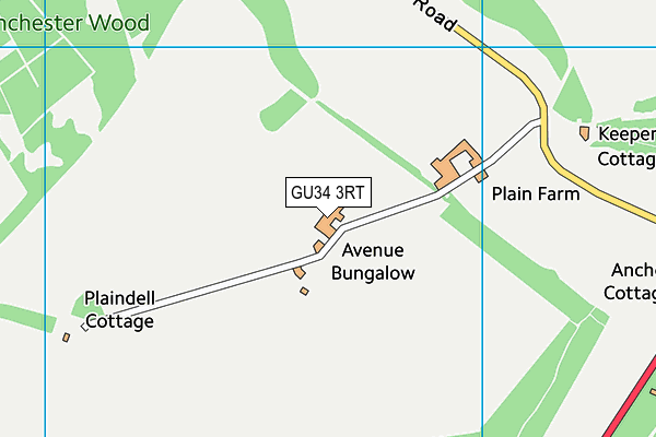 GU34 3RT map - OS VectorMap District (Ordnance Survey)
