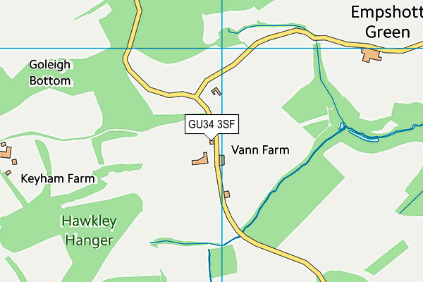 GU34 3SF map - OS VectorMap District (Ordnance Survey)