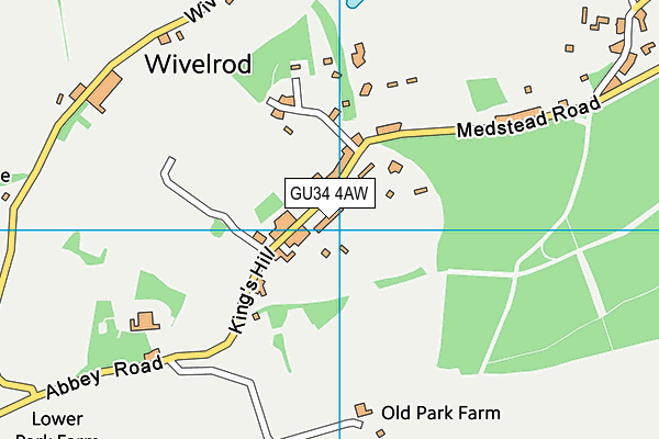 GU34 4AW map - OS VectorMap District (Ordnance Survey)