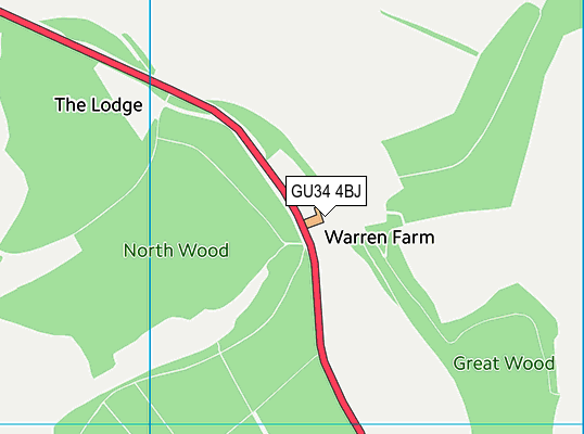 GU34 4BJ map - OS VectorMap District (Ordnance Survey)