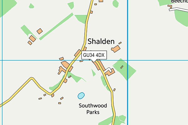 GU34 4DX map - OS VectorMap District (Ordnance Survey)