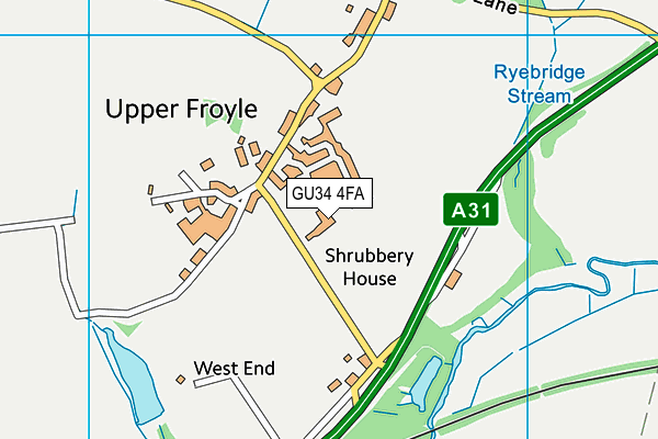 GU34 4FA map - OS VectorMap District (Ordnance Survey)