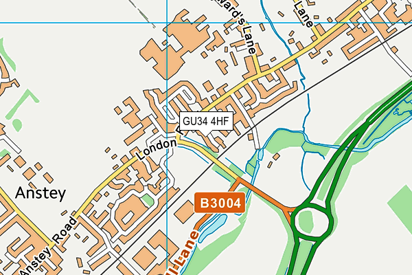 GU34 4HF map - OS VectorMap District (Ordnance Survey)