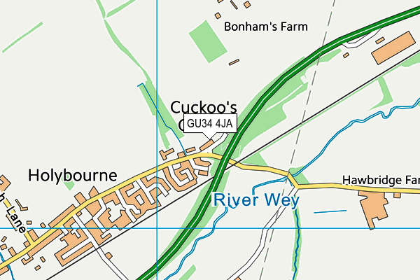Holybourne Sports Field map (GU34 4JA) - OS VectorMap District (Ordnance Survey)