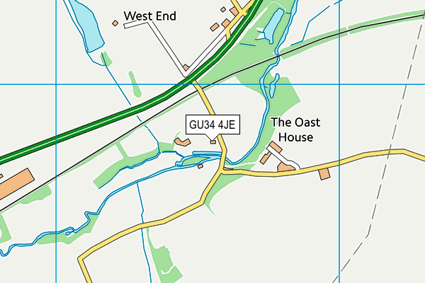 GU34 4JE map - OS VectorMap District (Ordnance Survey)
