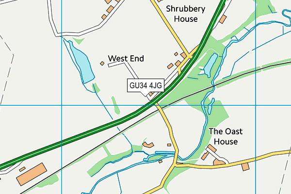 GU34 4JG map - OS VectorMap District (Ordnance Survey)