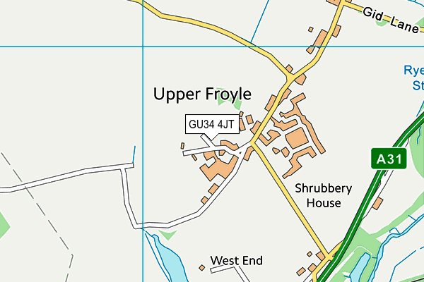 GU34 4JT map - OS VectorMap District (Ordnance Survey)