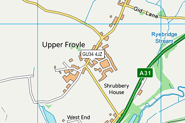 GU34 4JZ map - OS VectorMap District (Ordnance Survey)