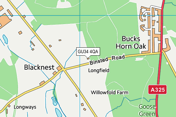 GU34 4QA map - OS VectorMap District (Ordnance Survey)