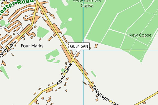GU34 5AN map - OS VectorMap District (Ordnance Survey)