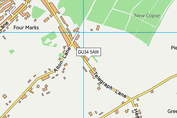 GU34 5AW map - OS VectorMap District (Ordnance Survey)