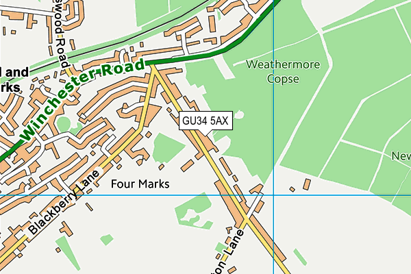 GU34 5AX map - OS VectorMap District (Ordnance Survey)