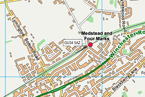 GU34 5AZ map - OS VectorMap District (Ordnance Survey)