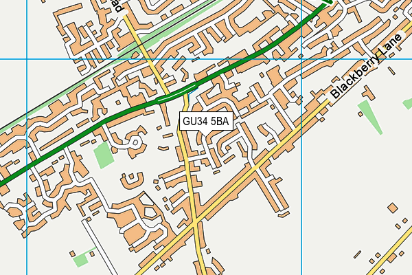 GU34 5BA map - OS VectorMap District (Ordnance Survey)