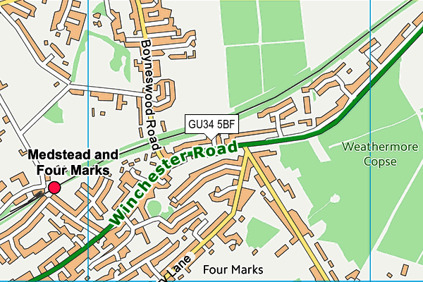 GU34 5BF map - OS VectorMap District (Ordnance Survey)