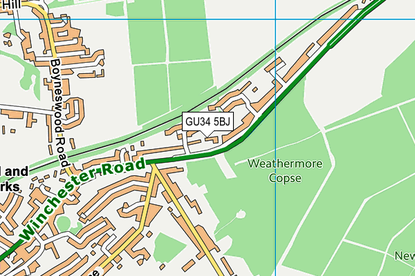 GU34 5BJ map - OS VectorMap District (Ordnance Survey)