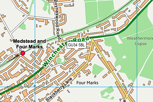 GU34 5BL map - OS VectorMap District (Ordnance Survey)