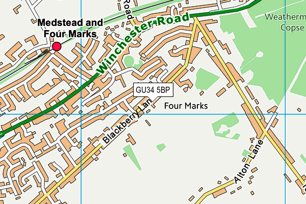 GU34 5BP map - OS VectorMap District (Ordnance Survey)