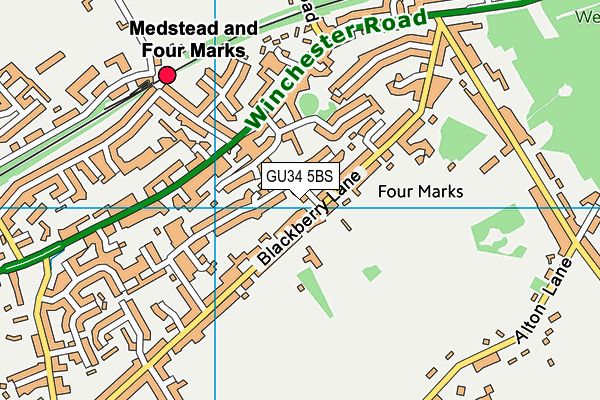GU34 5BS map - OS VectorMap District (Ordnance Survey)