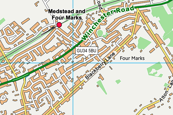 GU34 5BU map - OS VectorMap District (Ordnance Survey)