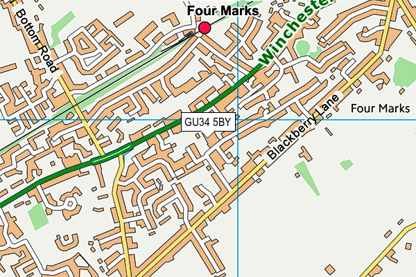 GU34 5BY map - OS VectorMap District (Ordnance Survey)