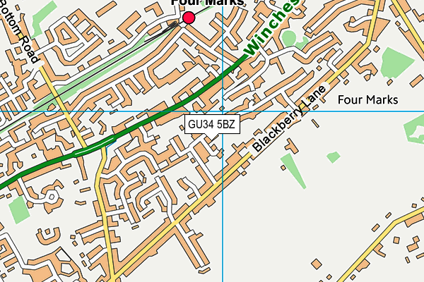GU34 5BZ map - OS VectorMap District (Ordnance Survey)