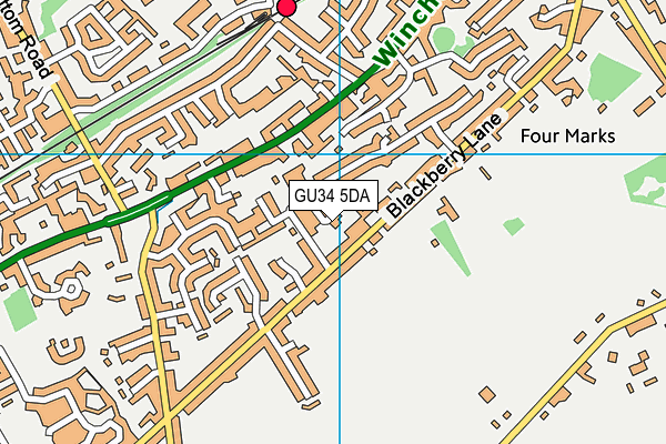 GU34 5DA map - OS VectorMap District (Ordnance Survey)