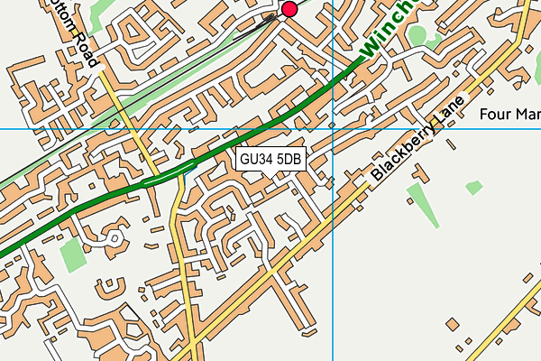 GU34 5DB map - OS VectorMap District (Ordnance Survey)