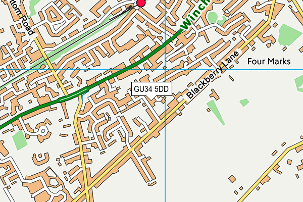 GU34 5DD map - OS VectorMap District (Ordnance Survey)