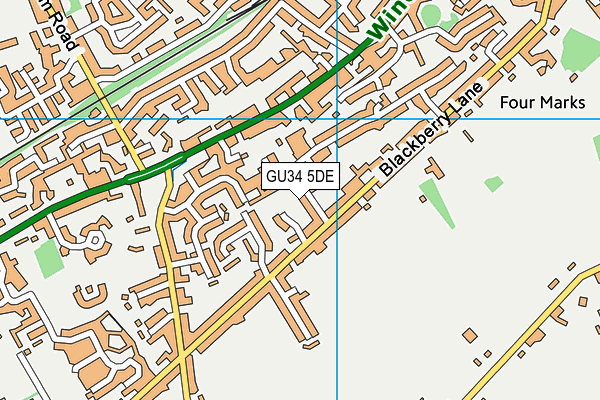 GU34 5DE map - OS VectorMap District (Ordnance Survey)