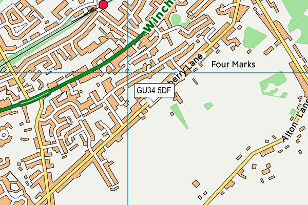 GU34 5DF map - OS VectorMap District (Ordnance Survey)