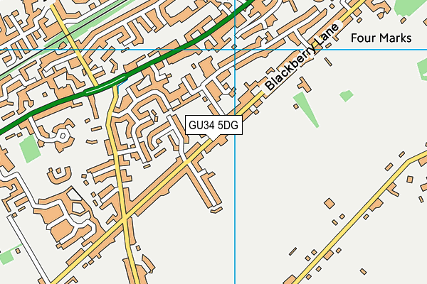GU34 5DG map - OS VectorMap District (Ordnance Survey)