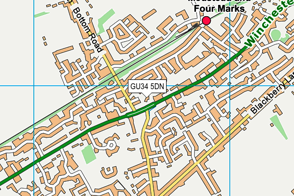GU34 5DN map - OS VectorMap District (Ordnance Survey)