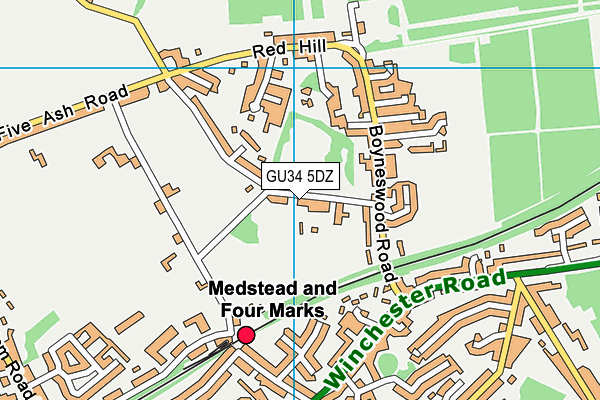 GU34 5DZ map - OS VectorMap District (Ordnance Survey)