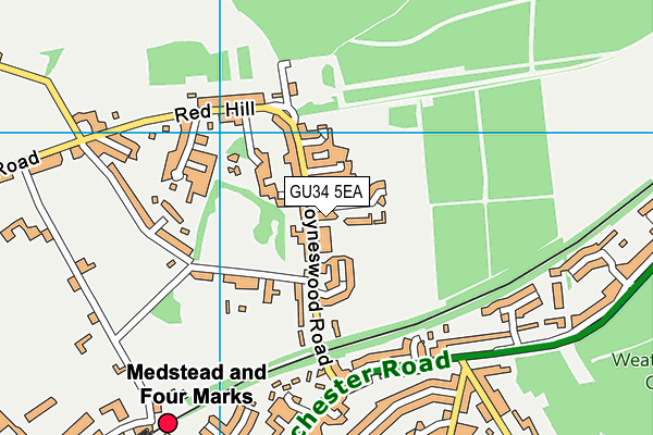 GU34 5EA map - OS VectorMap District (Ordnance Survey)