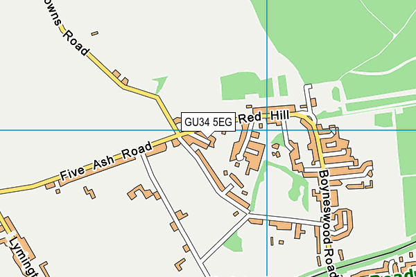 GU34 5EG map - OS VectorMap District (Ordnance Survey)