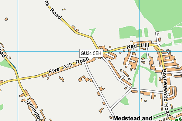 GU34 5EH map - OS VectorMap District (Ordnance Survey)