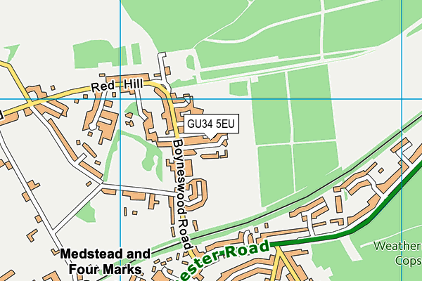 GU34 5EU map - OS VectorMap District (Ordnance Survey)