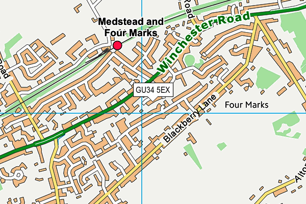 GU34 5EX map - OS VectorMap District (Ordnance Survey)