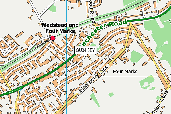 GU34 5EY map - OS VectorMap District (Ordnance Survey)