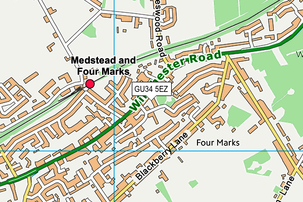 GU34 5EZ map - OS VectorMap District (Ordnance Survey)